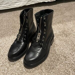 All Saints Black Combat & Moto Boots